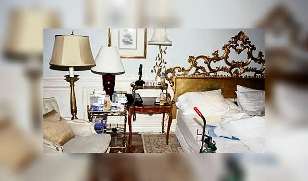 Impactante. Su habitación el día que murió.