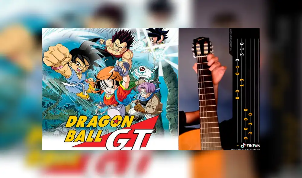 Desliza las imágenes para ver los acordes de la canción de Dragon Ball GT en guitarra. Fotocapturas: tusclasesdeguitarra/TikTok