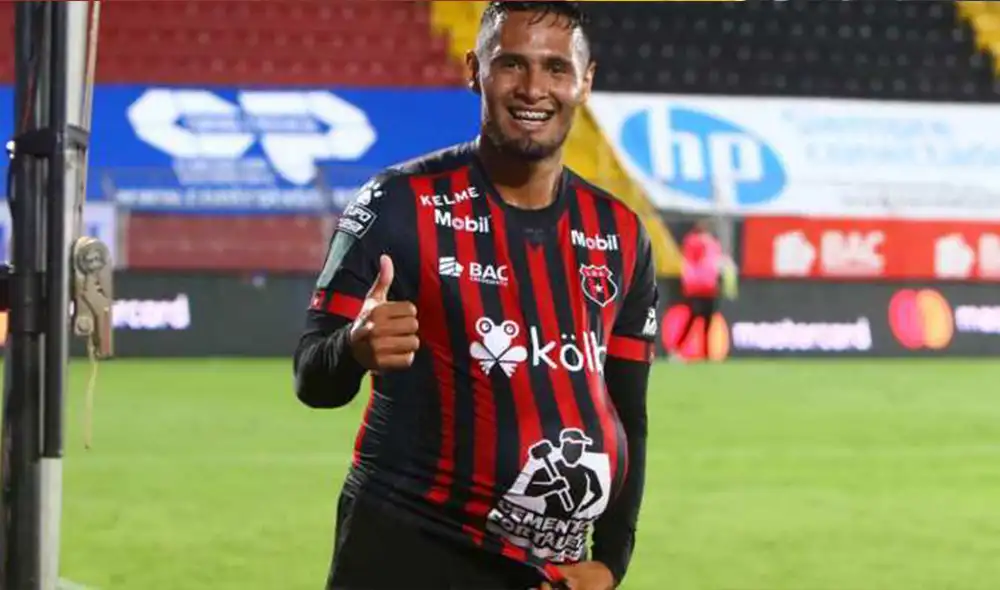 Alexander López marcó el primer gol para Alajuelense. Foto: @ldacr. Alexander López marcó el primer gol para Alajuelense. Foto: @ldacr.
