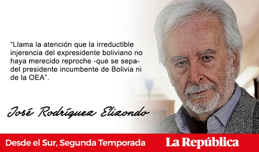 "Llama la atención que la irreductible injerencia del expresidente boliviano no haya merecido reproche -que se sepa- del presidente incumbente de Bolivia ni de la OEA”. Imagen: composición LR "Llama la atención que la irreductible injerencia del expresidente boliviano no haya merecido reproche -que se sepa- del presidente incumbente de Bolivia ni de la OEA”. Imagen: composición LR