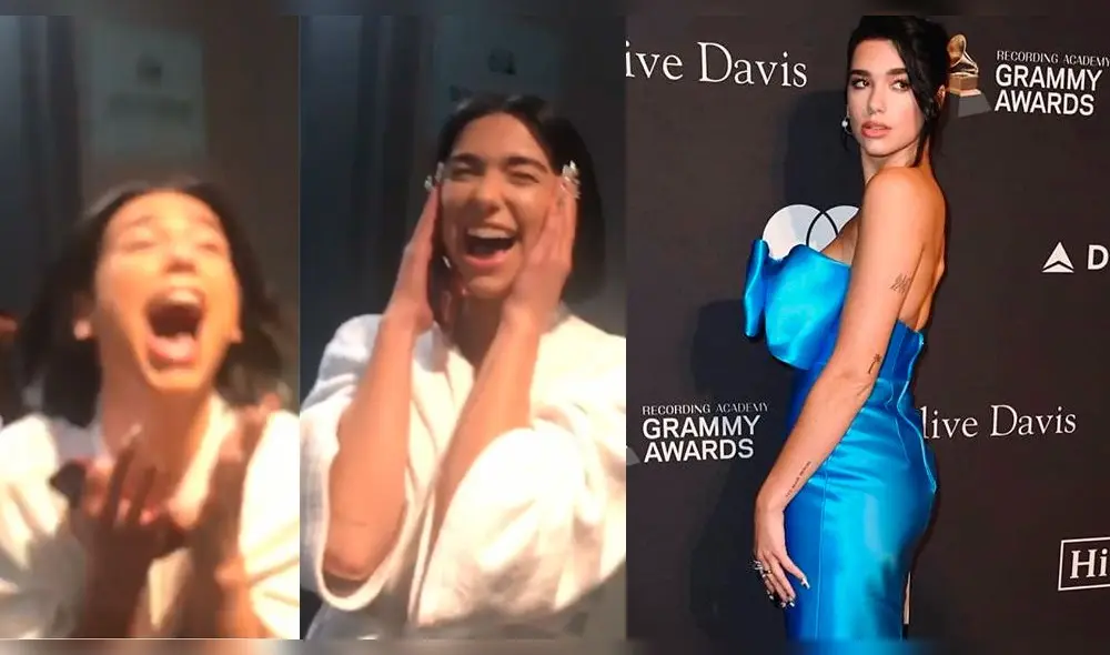 Dua Lipa y su alocada reacción por ganar un gramófono [VIDEOS]