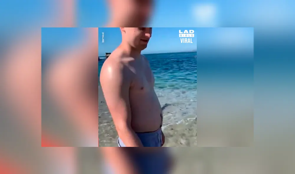 Extraña criatura sale del mar para atacar a bañistas y ellos hacen lo impensado para salvar su vida [VIDEO]