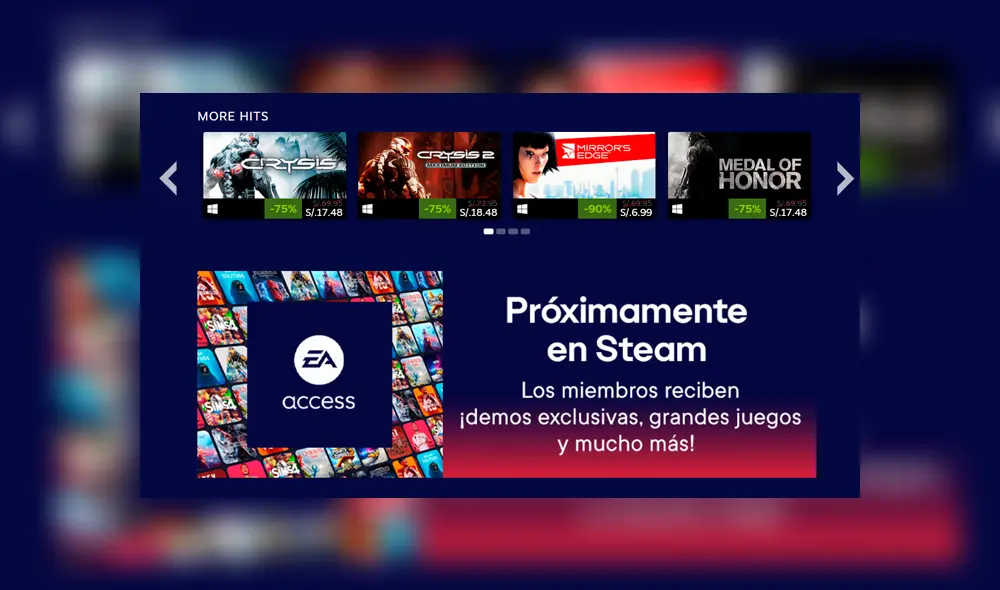 Además, EA Access llegaría muy pronto a Steam, según algunos reportes