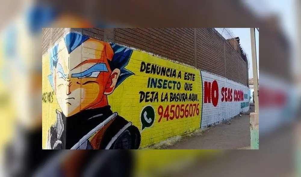Dragon Ball Z: mural busca concientizar a vecinos de Los Olivos a no tirar basura