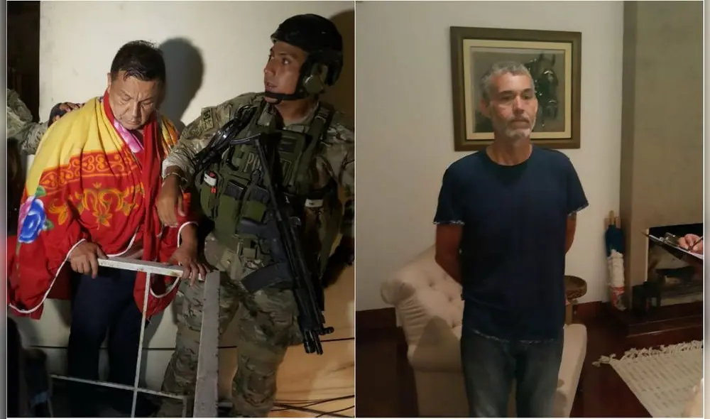 Juan Sotomayor y Víctor Albrecht, excongresista de Fuerza Popular, detenidos por la Policía Nacional. Foto: Ministerio del Interior. Juan Sotomayor y Víctor Albrecht, excongresista de Fuerza Popular, detenidos por la Policía Nacional. Foto: Ministerio del Interior.