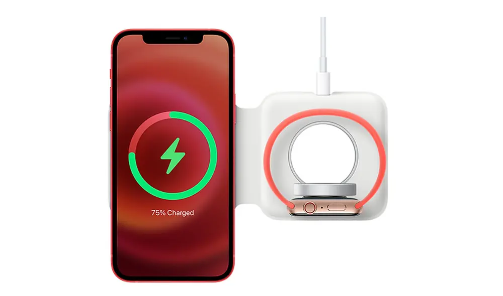 En un lado puedes poner tu iPhone 12 y en el otro un Apple Watch. Foto: Apple