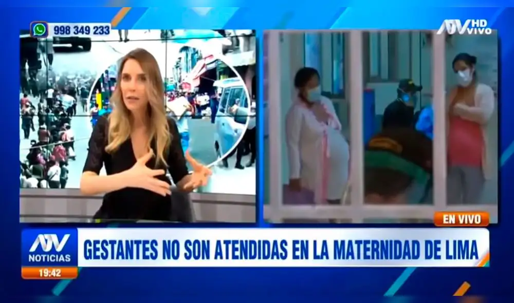Juliana Oxenford molesta con Maternidad de Lima por no atender a mujeres gestantes. Foto: Captura Juliana Oxenford molesta con Maternidad de Lima por no atender a mujeres gestantes. Foto: Captura