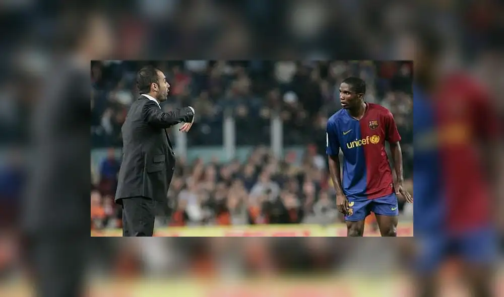 "Me encanta como entrenador, pero no como persona", declaró Eto'o sobre Guardiola. "Me encanta como entrenador, pero no como persona", declaró Eto'o sobre Guardiola.