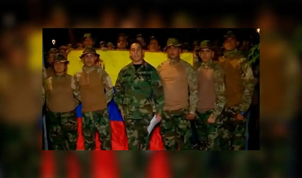 Incluso desde suelo colombiano un grupo de militares llegó a declarar públicamente a principios de año que su comandante en jefe era Juan Guaidó. Foto: difusión