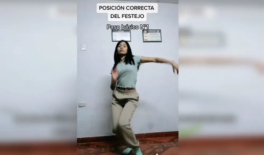 Desliza para ver más imágenes de este sencillo tutorial para que puedas aprender a bailar festejo de la manera correcta. Foto: captura de TikTok Desliza para ver más imágenes de este sencillo tutorial para que puedas aprender a bailar festejo de la manera correcta. Foto: captura de TikTok