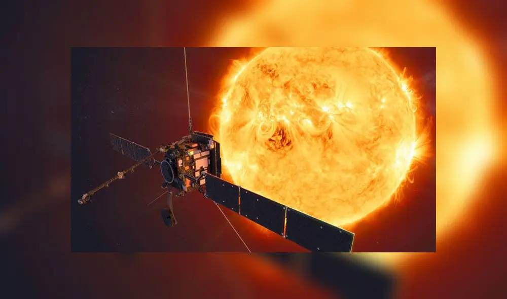 Representación de la nave Solar Orbiter acercándose al Sol. Imagen: NASA.