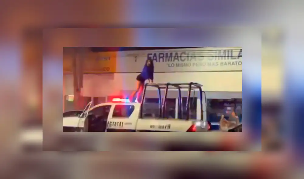 Facebook viral: Joven se sube a carro de Policía y hace atrevido ‘twerking’ [VIDEO]