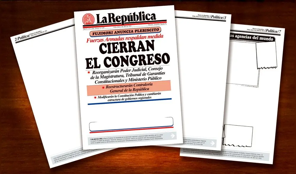 A 25 años del autogolpe, La República reedita la edición histórica del 6 de abril de 1992
