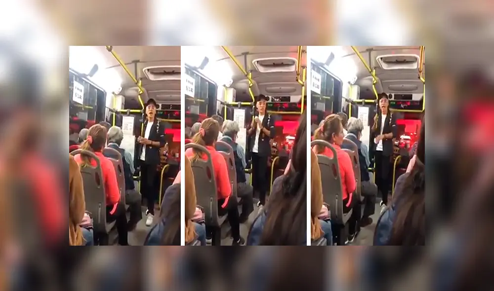 En Facebook, unos pasajeros de un bus quedaron sorprendidos cuando un joven subió para interpretar ‘Rebota’ y ‘Granito de mostaza’.