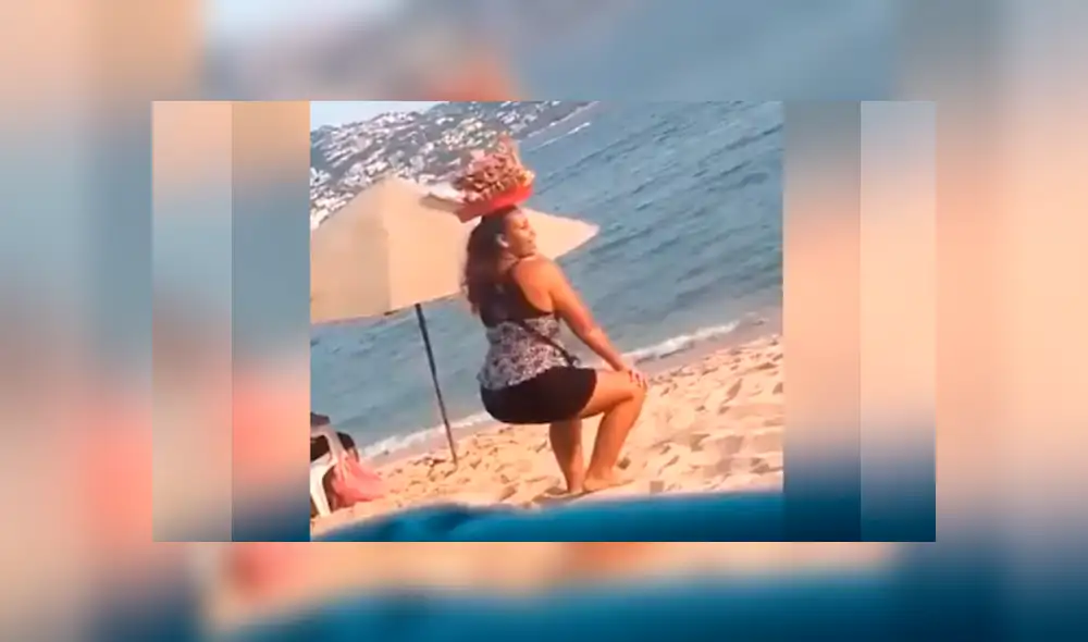 Facebook viral: vendedora ambulante realiza sexy baile en la playa y se roba las miradas [VIDEO]