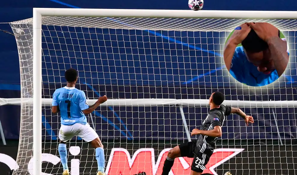 Raheem Sterling falló gol insólito ante el Olympique Lyon por Champions League. (FOTO: AFP/Composición La República).