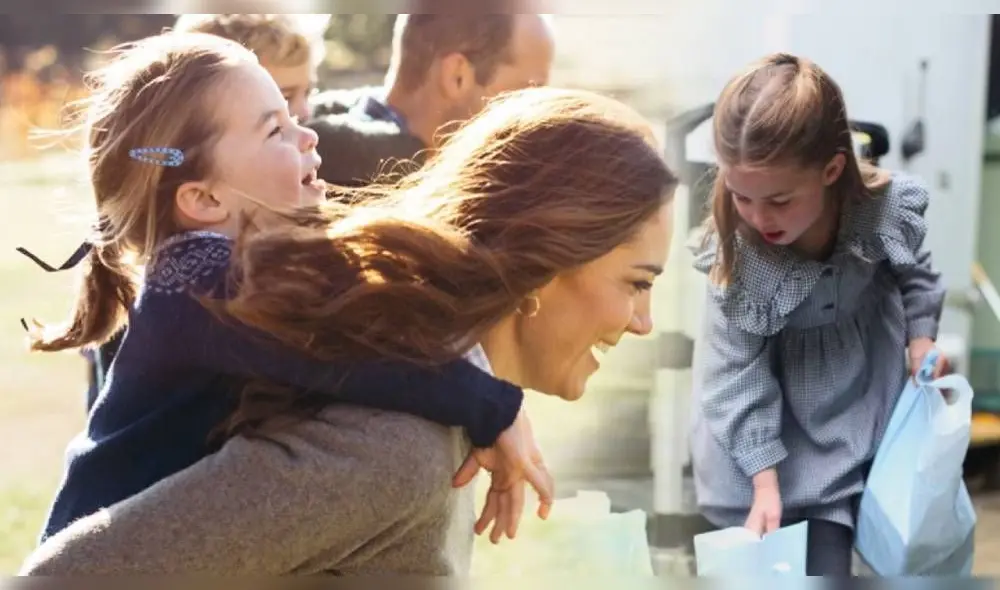 La pequeña visitó una localidad inglesa y repartió alimentos a jubilados. (Foto: Composición)