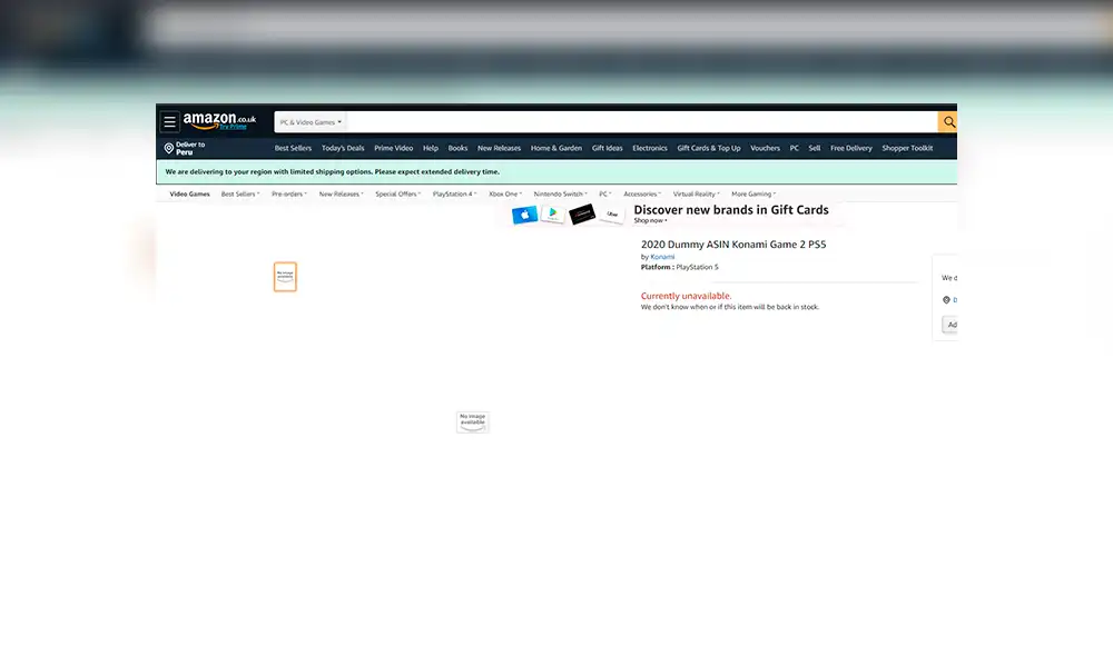 Una larga lista de juegos para PS5 también apareció en formato "Dummy listing".