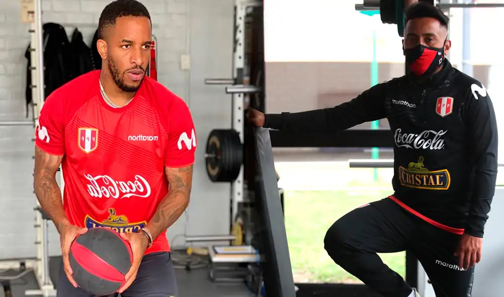 Jefferson Farfán y Christian Cueva entrenan en la Videna con miras a las Eliminatorias en octubre. (FOTO: selección peruana/Composición La República).