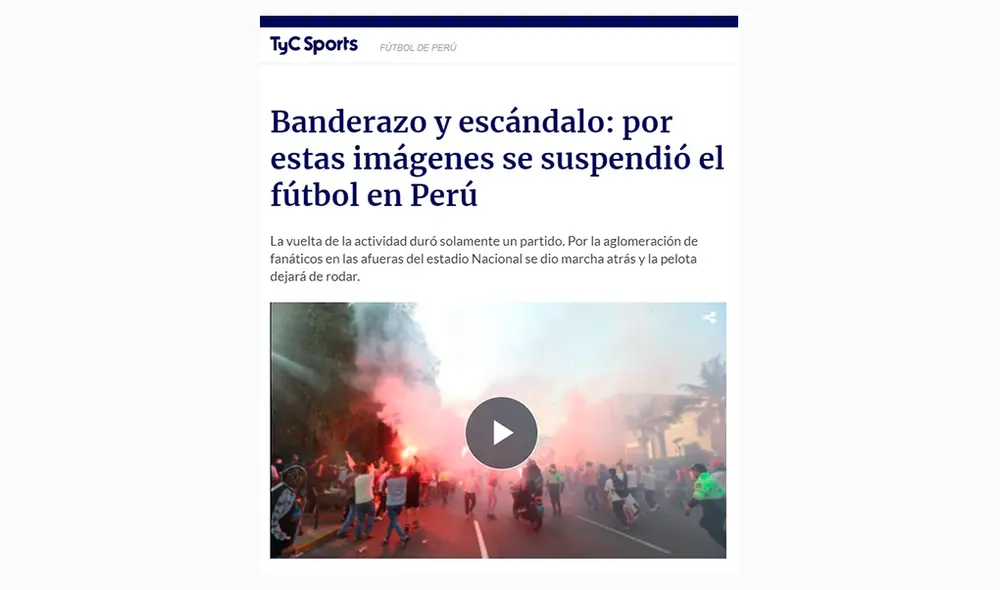 Liga 1 Movistar: medios internacionales informaron la suspensión del fútbol peruano.