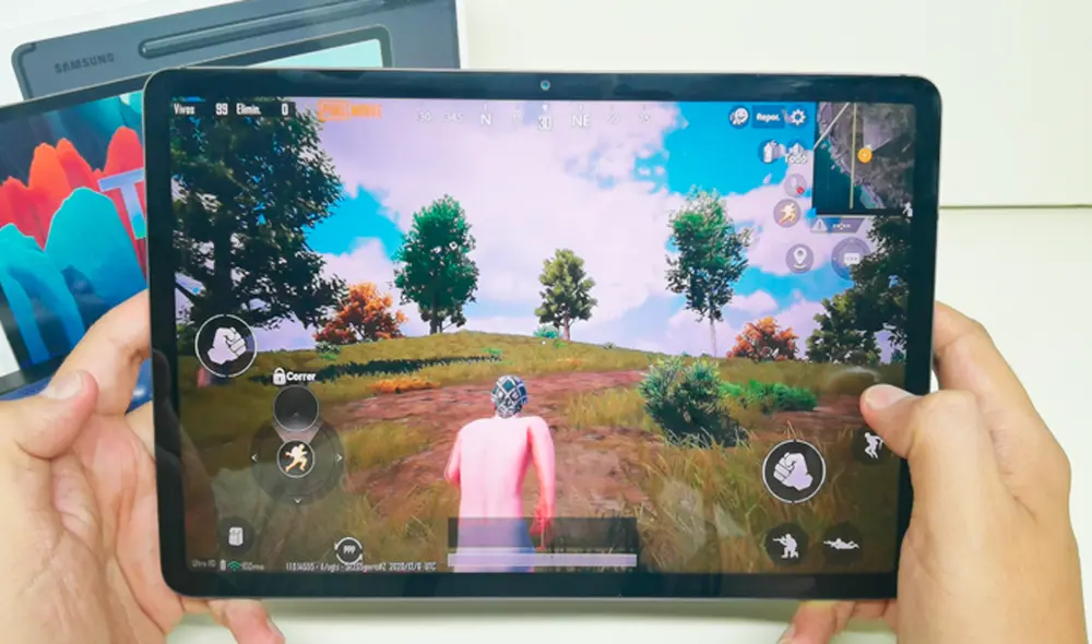 Probamos el Galaxy Tab S7 con el PUBG Mobile y logramos ejecutarlo en Modo UHD. Foto: Daniel Robles