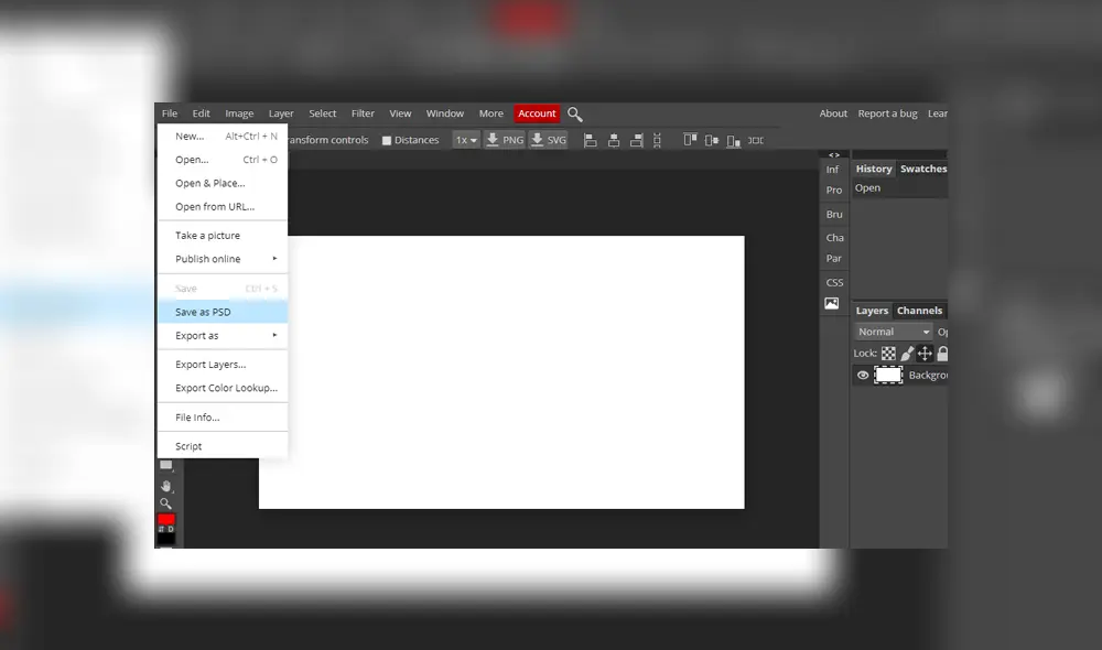 Desliza para ver cómo luce la interfaz de este rival de Photoshop. Foto: Captura.
