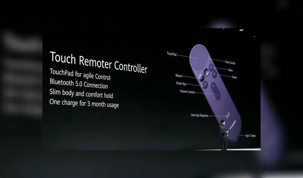 Los televisores de Huawei cuentan además con un mando a distancia Touch Remote.