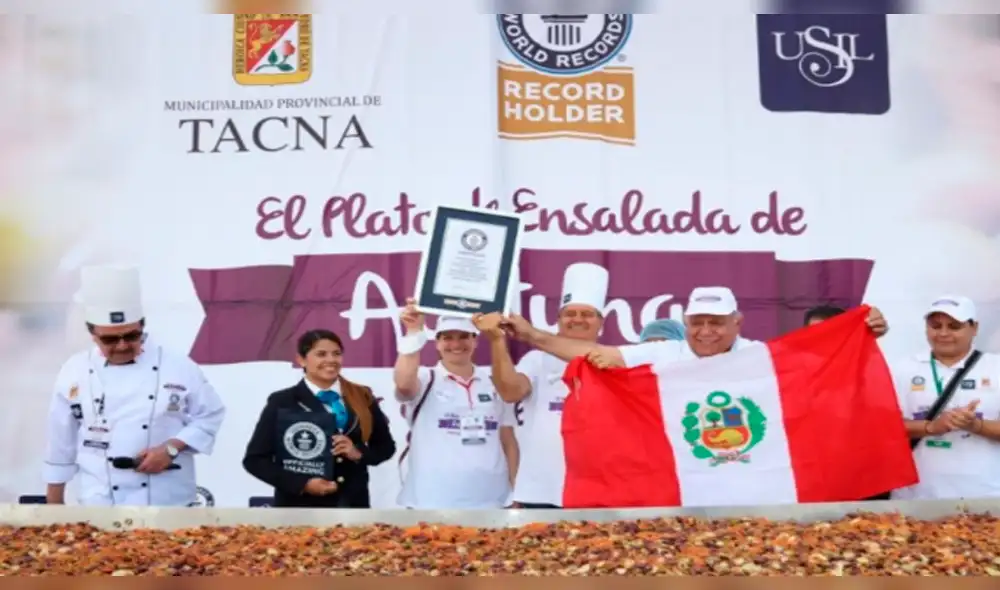Perú logra un nuevo Record Mundial Guinness por ensalada de aceituna más grande del mundo [VIDEO]