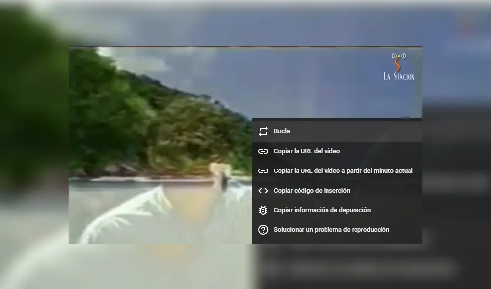 Clic derecho sobre el video de YouTube y elige bucle. Foto: Captura.