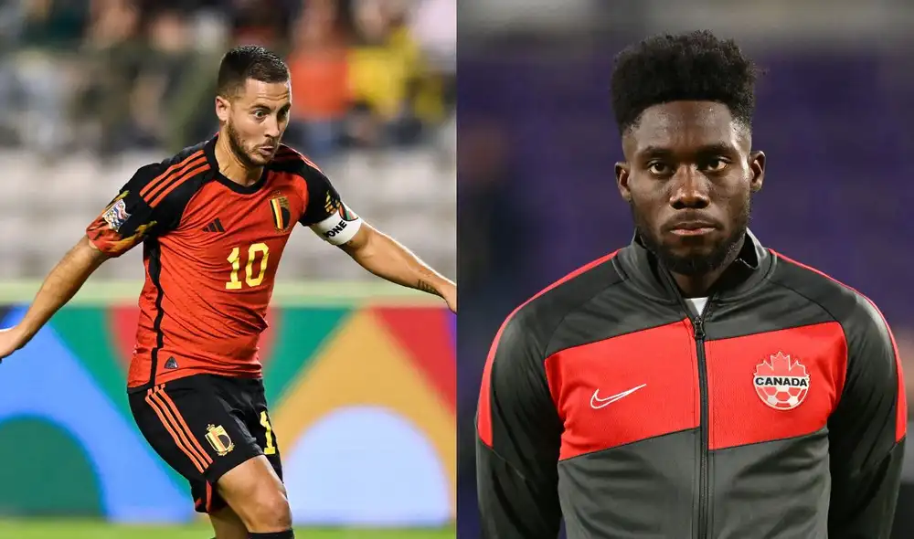 Hazard y Davies intentarán ser los jugadores más destacados de cada selección. Foto: Composición AFP Hazard y Davies intentarán ser los jugadores más destacados de cada selección. Foto: Composición AFP