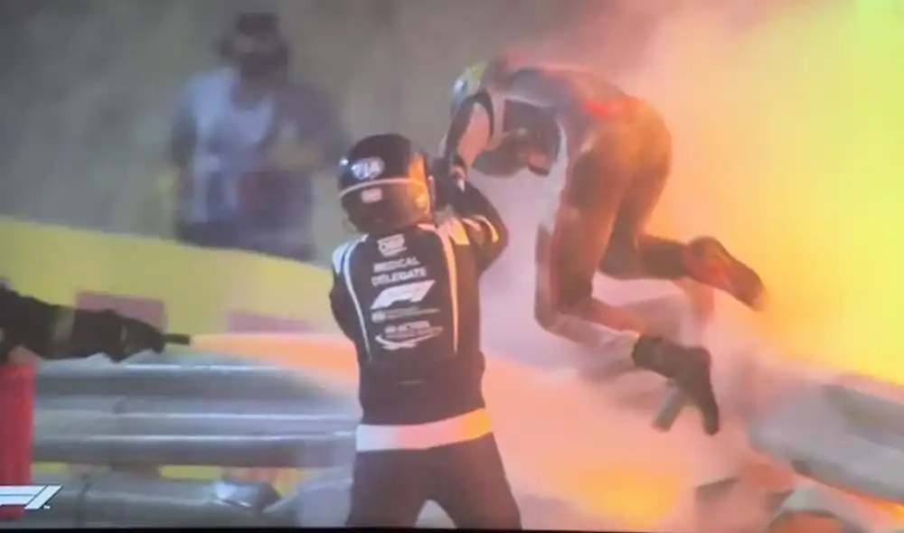 Grosjean se salvó de morir tras brutal accidente. Foto: Captura Fox Grosjean se salvó de morir tras brutal accidente. Foto: Captura Fox