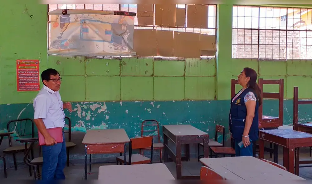Estructura de colegio de Chiclayo a punto de colapsar.