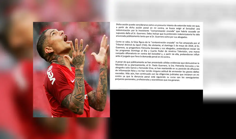 ¡Actividad deportiva de Paolo Guerrero peligra! Swissôtel enviará documentos a la WADA