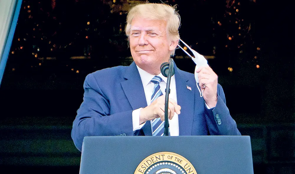 Aparición. Trump dio su discurso desde la Casa Blanca. Foto: AFP Aparición. Trump dio su discurso desde la Casa Blanca. Foto: AFP