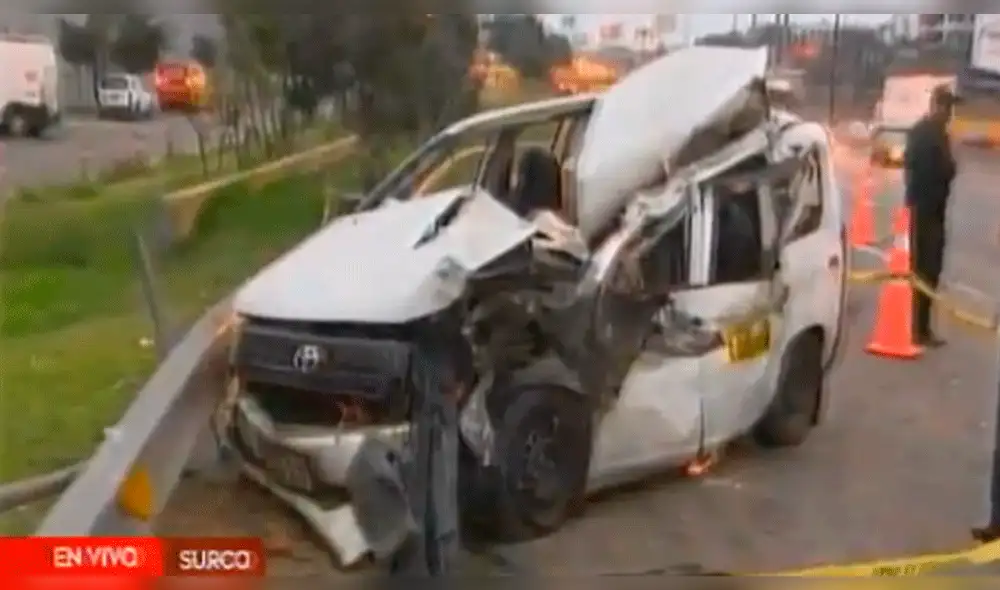 Panamericana Sur: dos muertos tras choque entre taxi y camión [VIDEO]