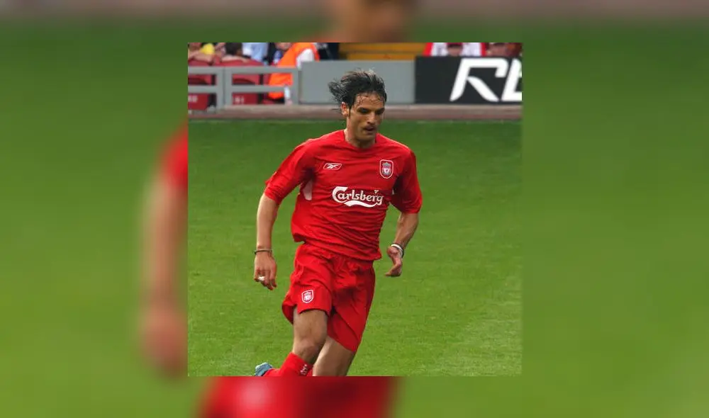 Fernando Morientes jugando con el Liverpool de Inglaterra. Foto: Internet.