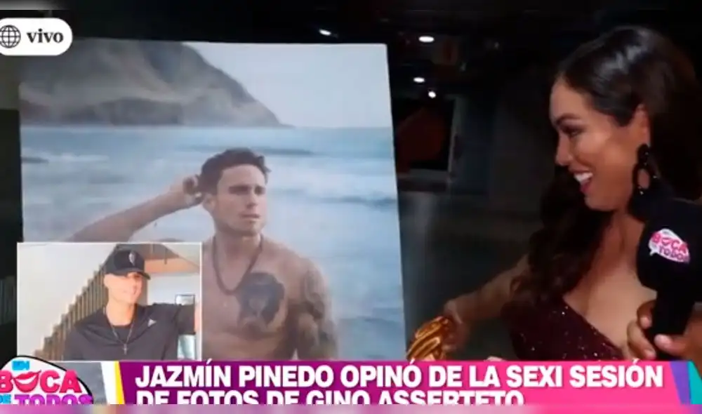 Jazmín Pinedo reacciona al ver sesión de fotos de Gino Assereto Jazmín Pinedo reacciona al ver sesión de fotos de Gino Assereto