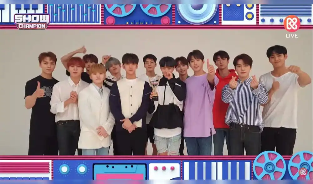 Desliza para ver más fotos de Seventeen en Show Champion. Créditos: MBC Desliza para ver más fotos de Seventeen en Show Champion. Créditos: MBC