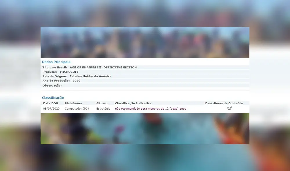 El juego fue clasificado como para mayores de 12 años.