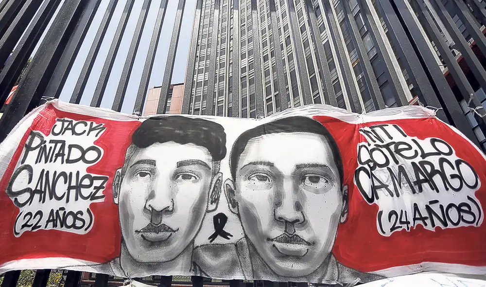 No a la impunidad. Bryan e Inti murieron el 14 de noviembre por ataques con perdigones. Foto: Carlos Contreras/La República