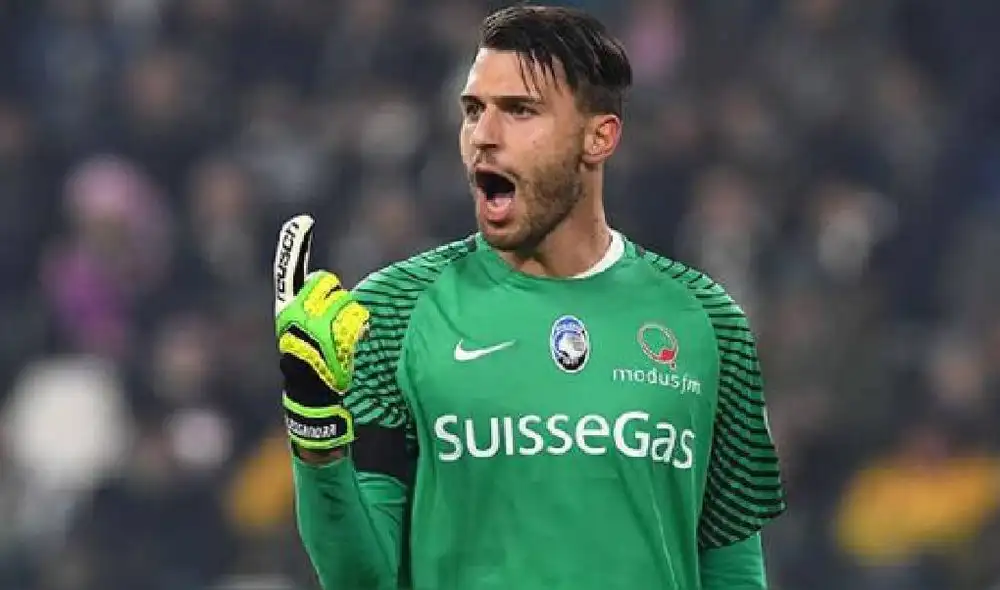 Marco Sportiello jugó en el partido de vuelta entre Atalanta y Valencia por Champions League.
