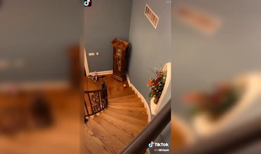 Desliza hacia la izquierda para ver el preciso instante en que el muchacho lanza la pelota y tras un largo recorrido ingresa a un pequeño vaso. Foto: TikTok