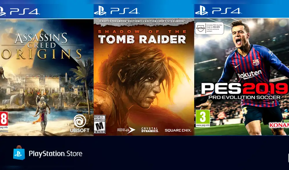 Ofertas de PSN: PES 2019, Shadow of the Tomb Raider y mucho más con descuentos