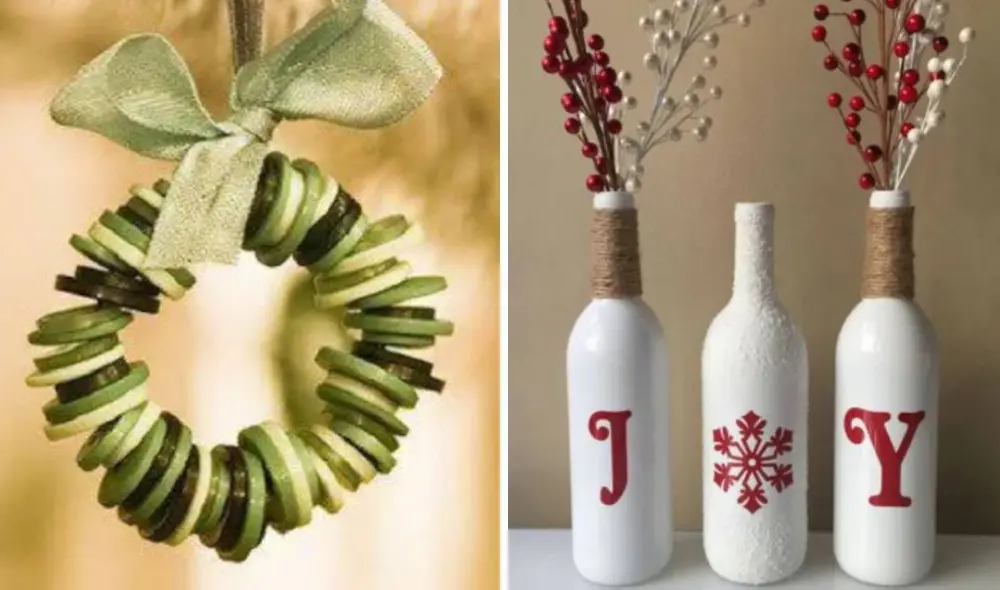 Adornos navideños reciclables. Foto: composición Pinterest y erenovable