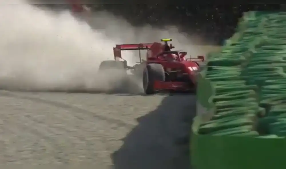 Leclerc abandonó a la mitad de la carrera. Foto: Fox Sports Leclerc abandonó a la mitad de la carrera. Foto: Fox Sports