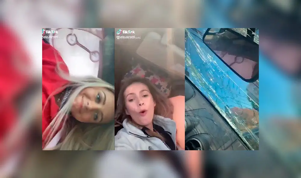 Chocaron su auto, dieron dos vueltas de campana y lo primero que hicieron fue grabarse para Tik Tok [VIDEO]