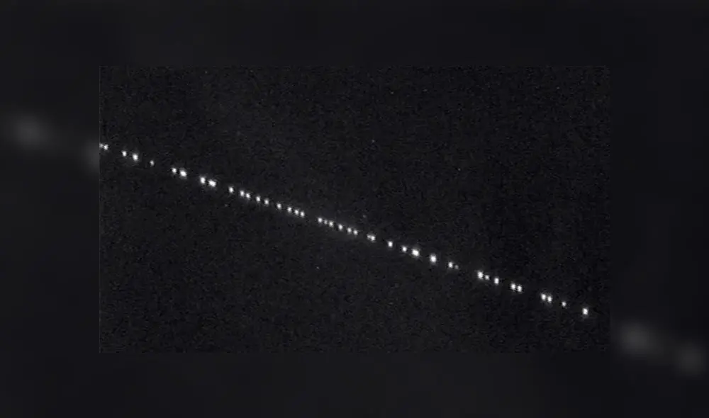 Así se vieron los satélites de SpaceX en la órbita baja de la Tierra. Foto: Difusión Así se vieron los satélites de SpaceX en la órbita baja de la Tierra. Foto: Difusión