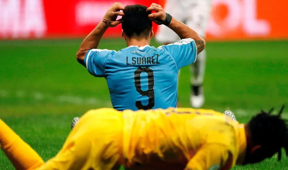 Luis Suarez lloró tras fallar el primer penal del Perú vs. Uruguay por cuartos de final de la Copa América 2019. | Foto: EFE Luis Suarez lloró tras fallar el primer penal del Perú vs. Uruguay por cuartos de final de la Copa América 2019. | Foto: EFE