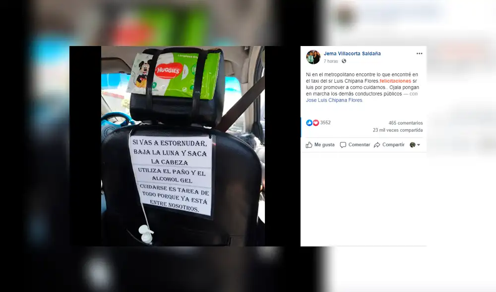 A través de Facebook se hizo viral el nombre gesto de este taxista. A través de Facebook se hizo viral el nombre gesto de este taxista.