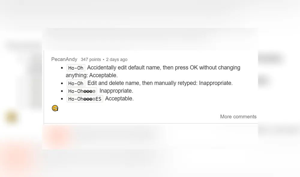 Usuarios desmenuzó la lógica del sistema de censura de nombres. Usuarios desmenuzó la lógica del sistema de censura de nombres.